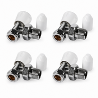 4 x Kartell Angled Radiator Valves LS/WH