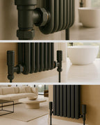 Kartell K-Rad Straight Modern Radiator Valve 15mm – Anthracite Grey – Single