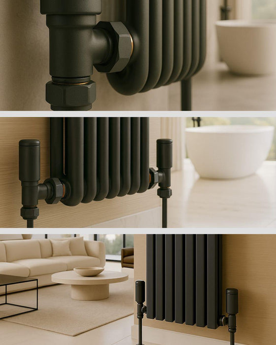 Kartell K-Rad Straight Modern Radiator Valve 15mm – Anthracite Grey – Single