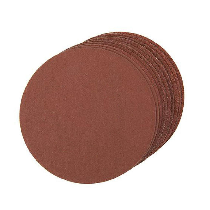 10 x Assorted Grit Hook and Loop 125mm Plain Sanding Disc Sheets, Orbital Sander