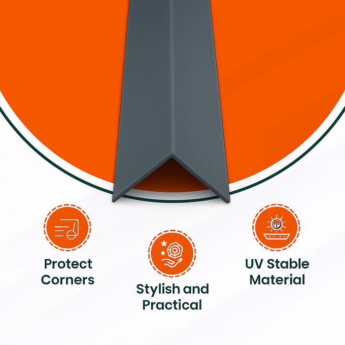 2 x Anthracite Grey Unequal Angle 70mm x 30mm x 1  Metre