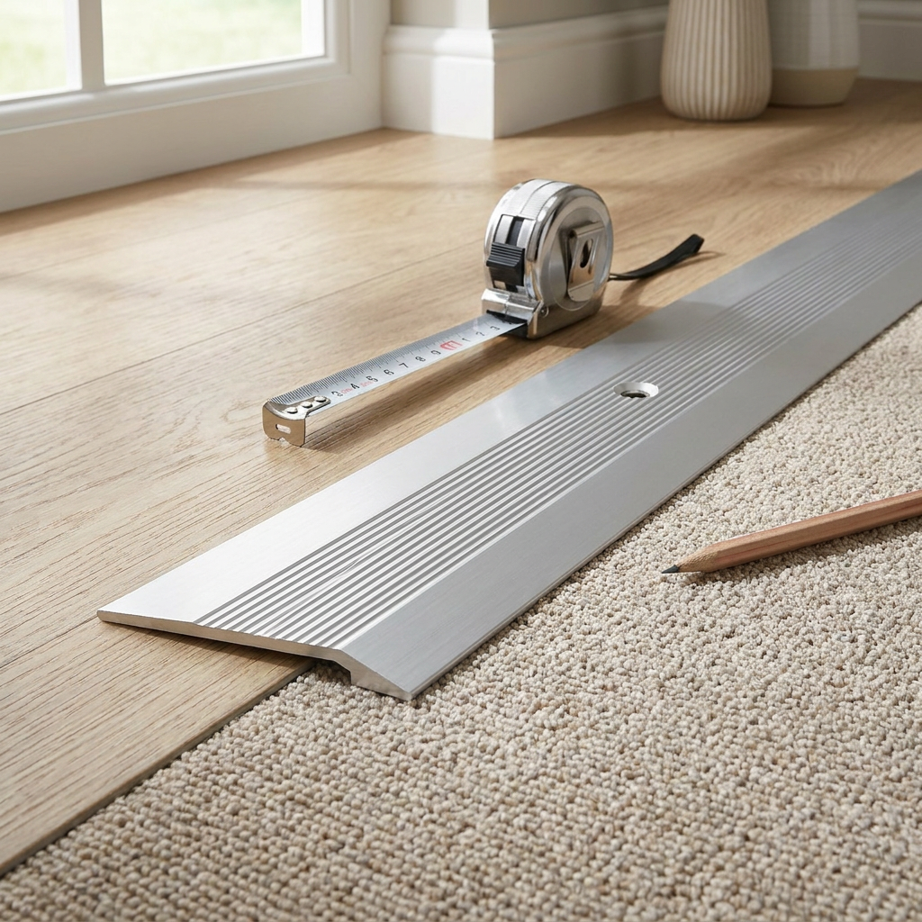3 x Aluminium Vinyl Edge Floor Transition Strip, 28mm x 6mm x 89.5cm DIY Low Profile Floor Trim for Finishing and Edge Protection