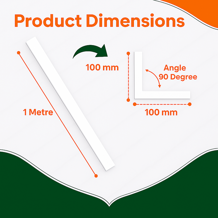 5 x White Rigid Angle 100mm x 100mm x 1  Metre  ^