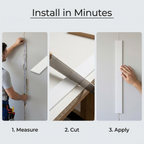 1 x 25mm White Adhesive Taped PVC Flat Bar x 1 Metre