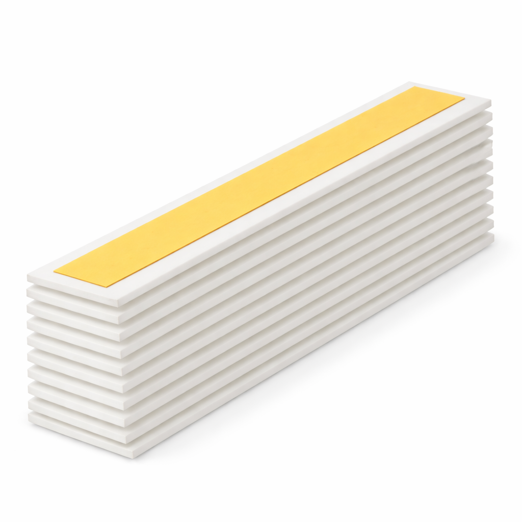 10 x 38mm White Adhesive Taped PVC Flat Bar x 1 Metre