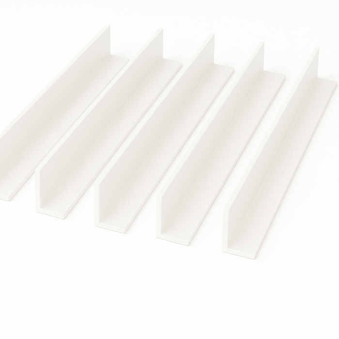 5 x White Unequal Angle 70mm x 30mm x 1  Metre
