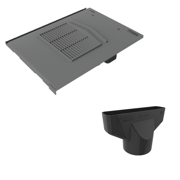 Timloc Grey Flat Edge Roof Tile Vent with Adapter