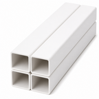 4 x 50mm White PVC Box Section 1 Metre Length