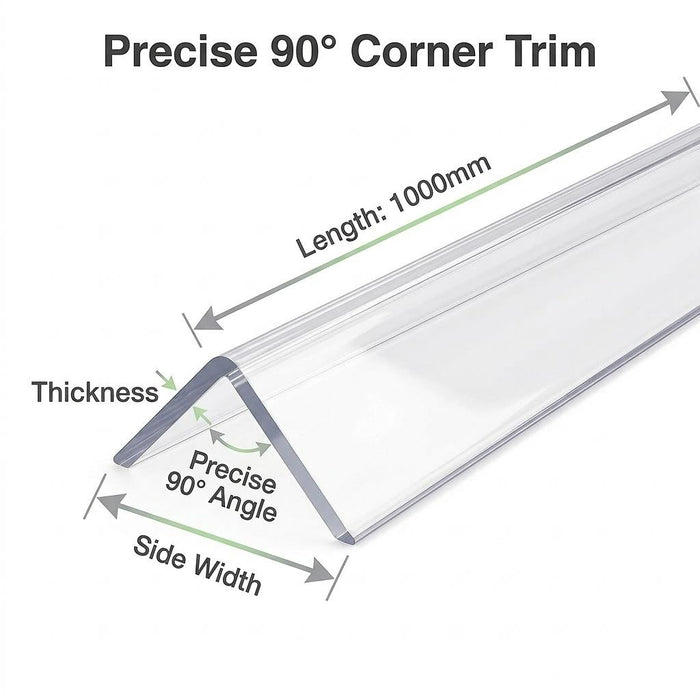 15 x 20x20mm Clear Angles x 1 Metre