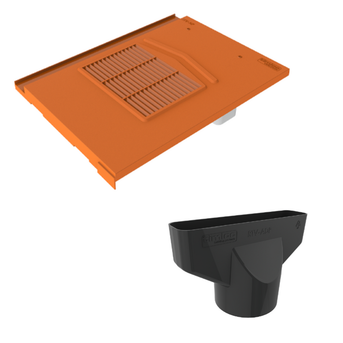 Timloc Terracotta Non Profile Roof Tile Vent with Adapter