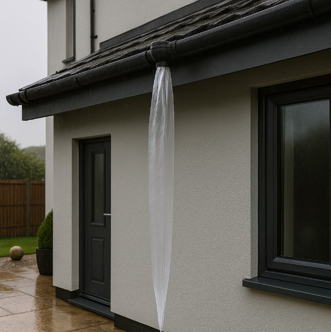 15 Metre Temporary Rainwater Downpipe 4 Inch 250 Gauge Kit