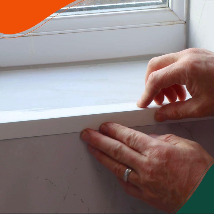 2 Pack White PVC Plastic Corner Trim - 10mm x 10mm x 1Metre