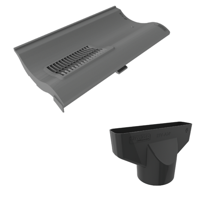 Timloc Grey Single Pantile Roof Tile Vent with Adapter