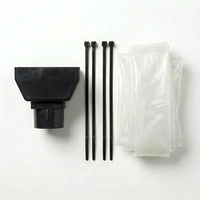 Black 30m Squared Gutter Stop End Outlet Kit 114mm