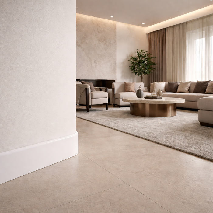 White uPVC D-Mould Trim 65mm x 1m