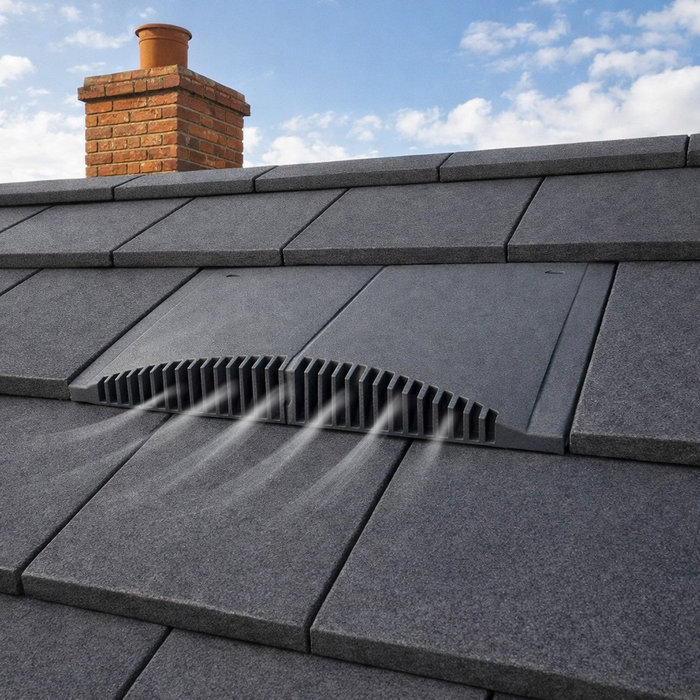 Interlocking Plain Roof Tile Vent - Terracotta