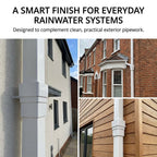 Freeflow White Square Downpipe Shoe Weatherproof with Drainage Profile