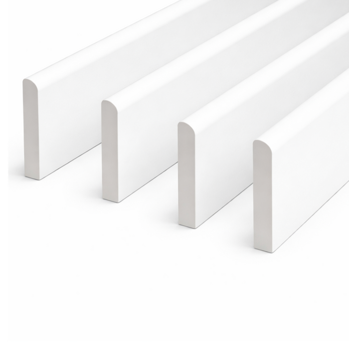 4 Pack White uPVC D-Mould Trim 45mm x 1m