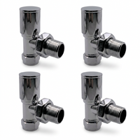 4 x Chrome Radiator Valves Angled Pack 15mm