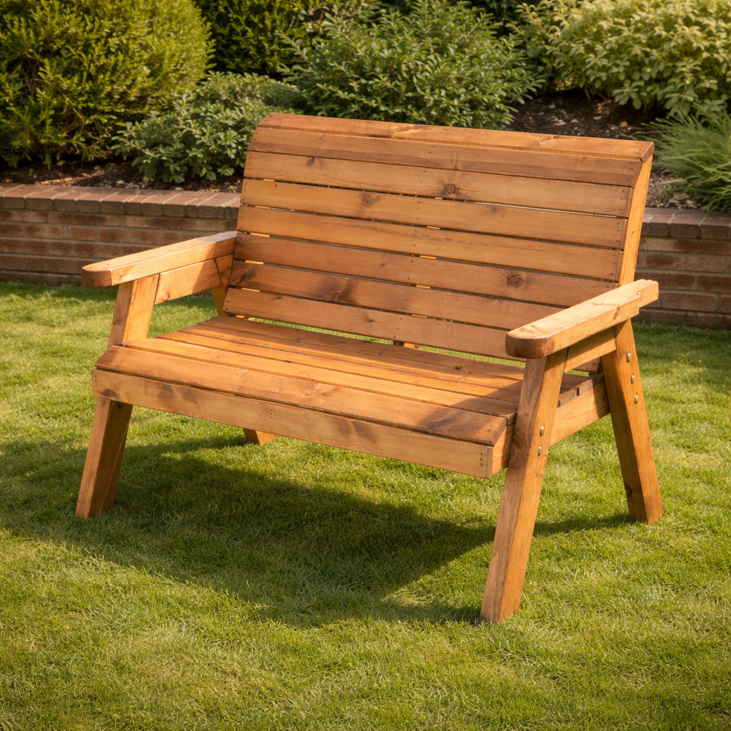 Wooden Garden Bench Three Seater