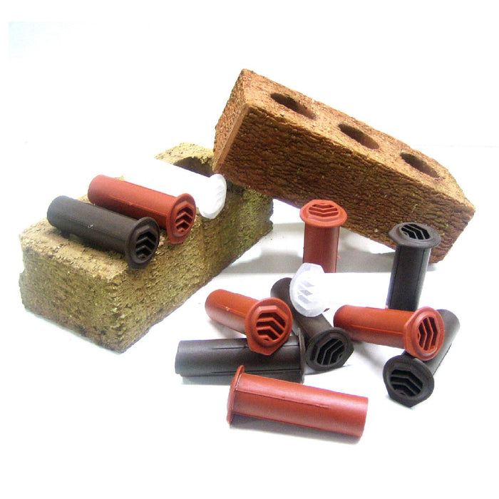 25 x Manthorpe Terracotta Round Drill Weep Vents      (0683) ^^