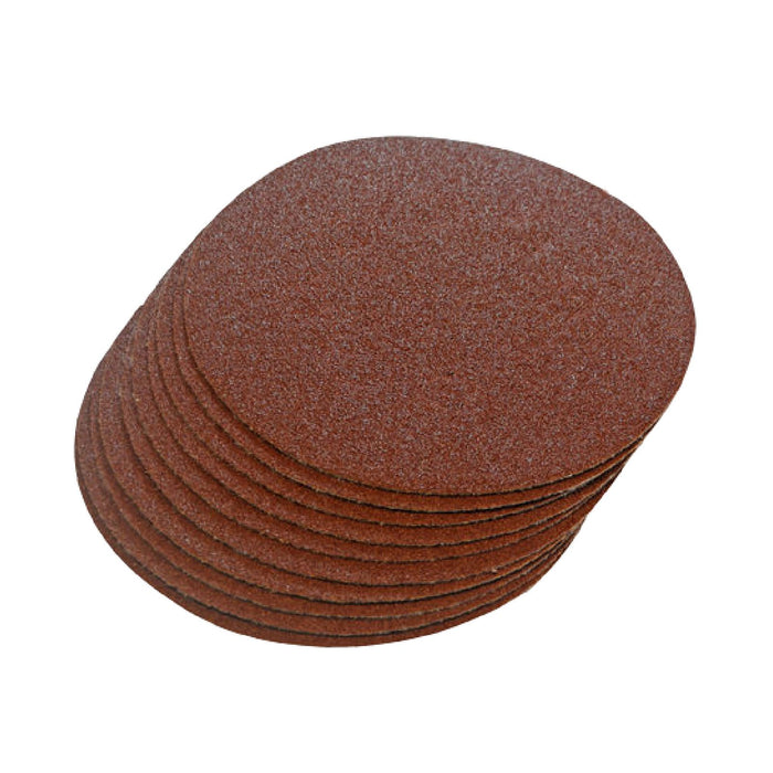 10 x Assorted Grit Hook and Loop 125mm Plain Sanding Disc Sheets, Orbital Sander