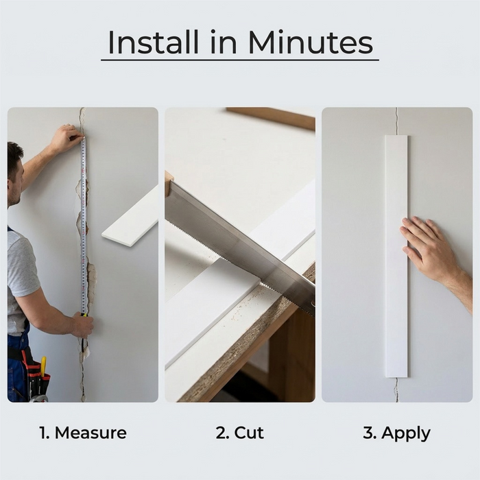 1 x 12mm White PVC Flat Bar x 1 Metre