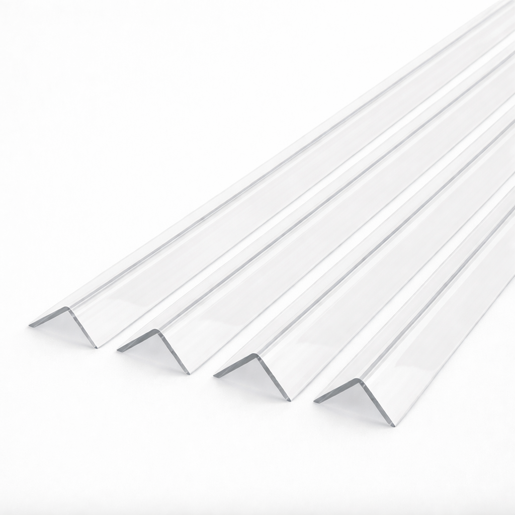 4 x 25x25mm Clear Angles x 1 Metre