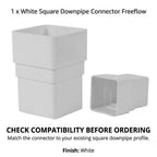 Freeflow White Square Downpipe Shoe Weatherproof with Drainage Profile
