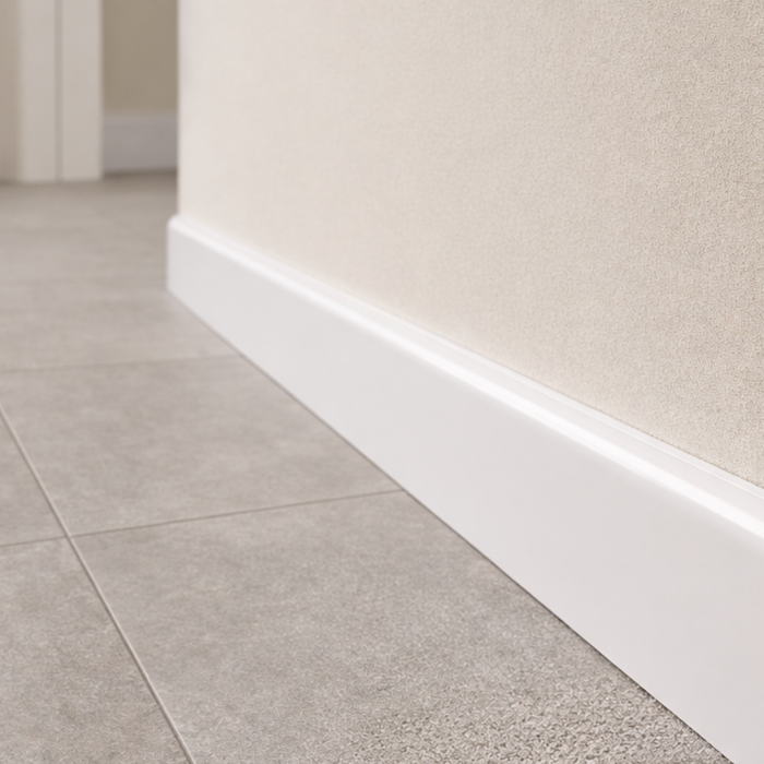 White uPVC D-Mould Trim 45mm x 1m