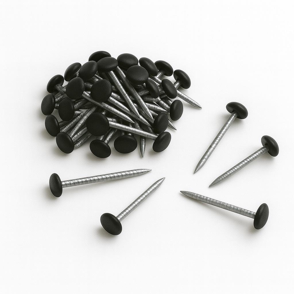 Poly Top Pins Nails 2000 Pack 30mm Black UPVC