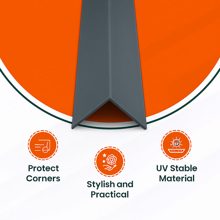 1 x Anthracite Grey Rigid Angle 25mm x 25mm x 1  Metre  ^