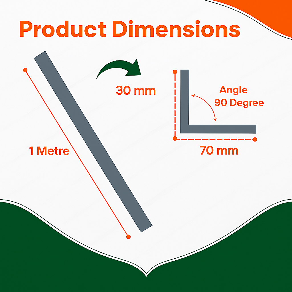 5 x Anthracite Grey Unequal Angle 70mm x 30mm x 1  Metre