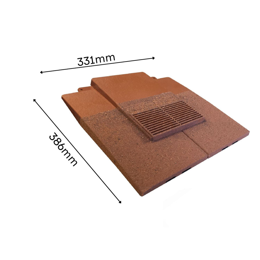 Manthorpe Granulated Sand Red Plain Tile Vent with Adaptor Kit for Clay and Concrete Roofs
