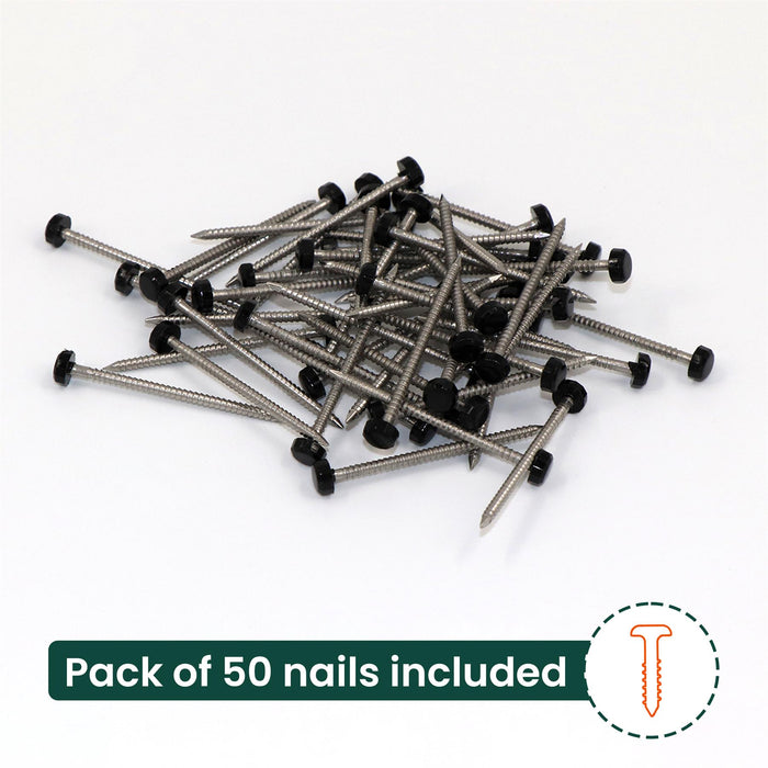 50 x 40mm Black UPVC Poly Top Pins [B&N] (0073)