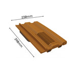 Manthorpe Terracotta Mini Castellated Tile Vent with Adaptor Kit for Clay and Concrete Tile Roofs