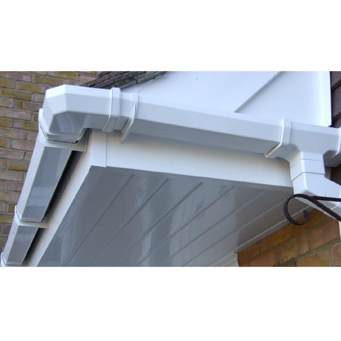 5 x White Square Fascia Gutter Brackets, Freeflow 114mm Rain Water Systems