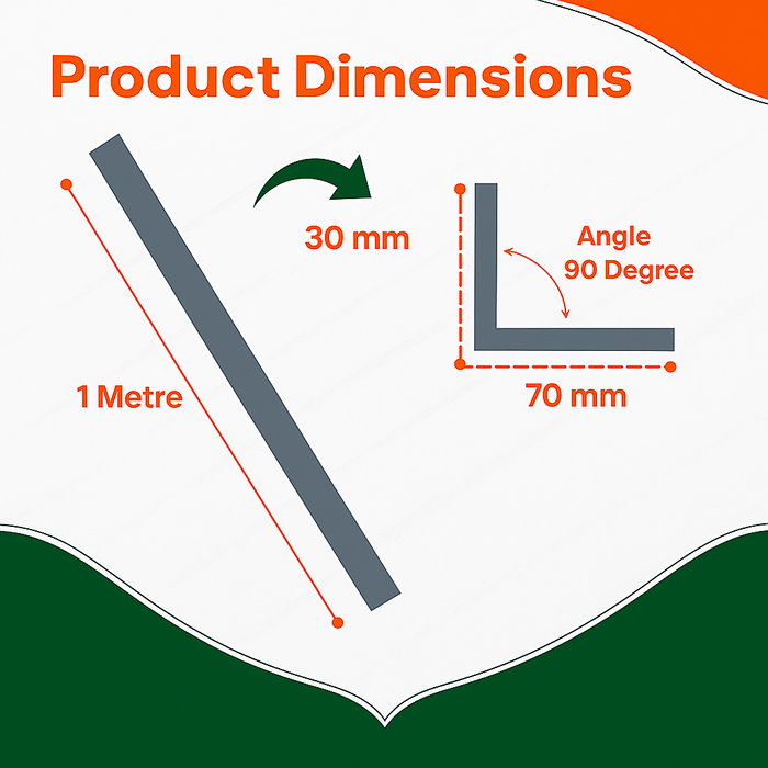 3 x Anthracite Grey Unequal Angle 70mm x 30mm x 1  Metre