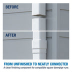 Freeflow White Square Downpipe Shoe Weatherproof with Drainage Profile