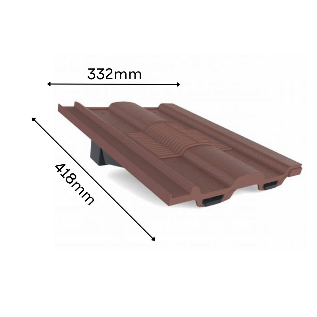 Manthorpe Dark Brown Castellated Roof Tile Vent & Adapter / Marley Ludlow Redland Sandtoft