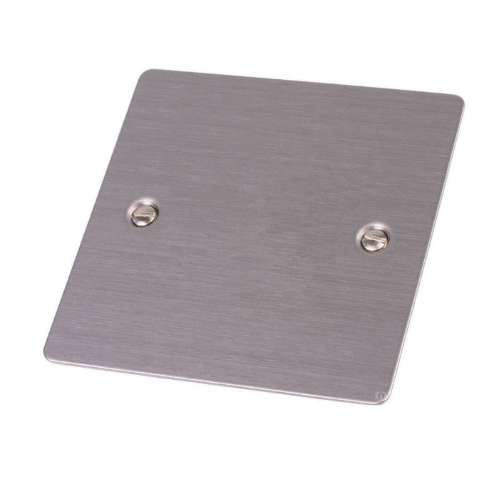 Flat Plate Satin Stainless Steel Single Blanking Plate 1 Gang [SS21W]  [R&G]   (0466) ..