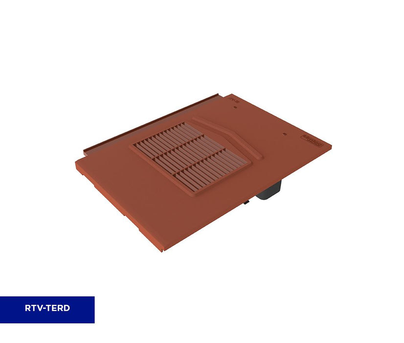 Thin Leading Edge Roof Tile Vent - Red (With Pipe Adapter)