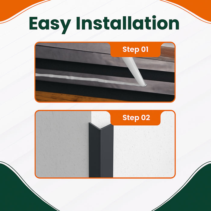 Anthracite Grey 1 Metre UPVC Plastic Rigid Angle 10 x 10mm Corner Cover Trim 90 Degree