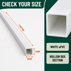 4 x 25mm White PVC Box Section 1 Metre Length