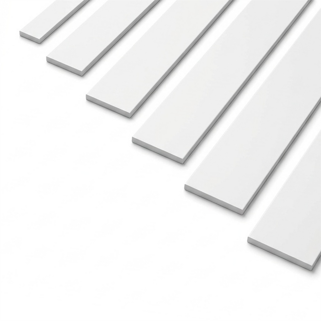 1 x 50mm White Adhesive Taped PVC Flat Bar x 1 Metre