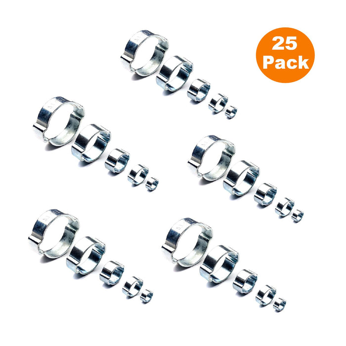 25 x W1 Double Ear Clamps  [ 5 - 7mm ]       (0222) ^^