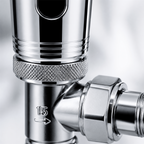 2 x Kartell Refined Angled Chrome TRV 15mm Thermostatic Radiator Valve