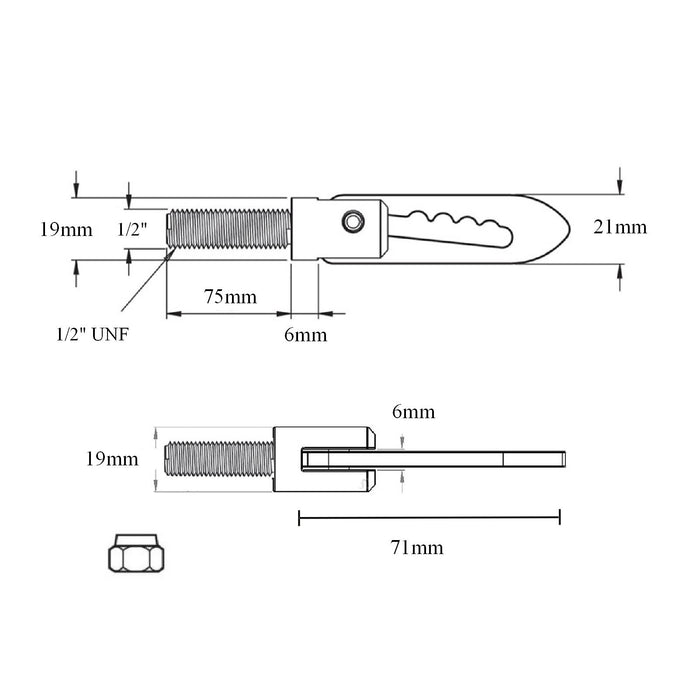 Antiluce Fastener 75mm Threaded Drop Lock Bolt On Catch for Trailers & Tailgates