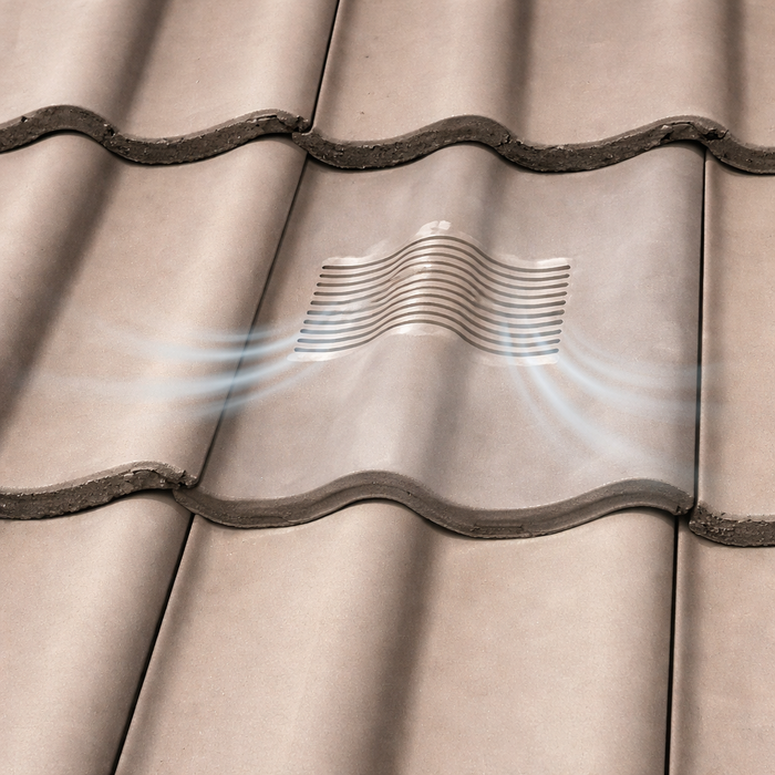 Timloc Grey Double Pantile Roof Tile Vent with Adapter