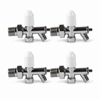 4 x 10mm Drain Off Valve Chrome - 1/2" BSP Radiator Drain Cock with White Handle & Hose Tail